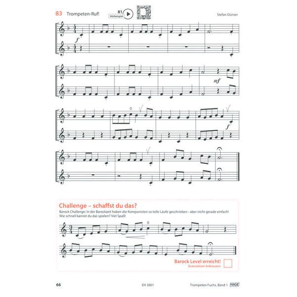 Hage Musikverlag Trompeten Fuchs 1