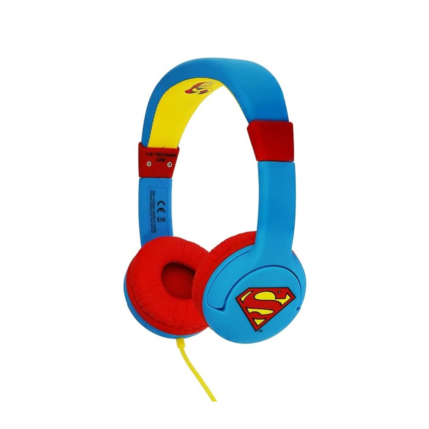 Superman Headset Kinder Kopfhörer 3.5mm On-Ear 85dB Begrenzte Lautstärke (DC0262) - Blau