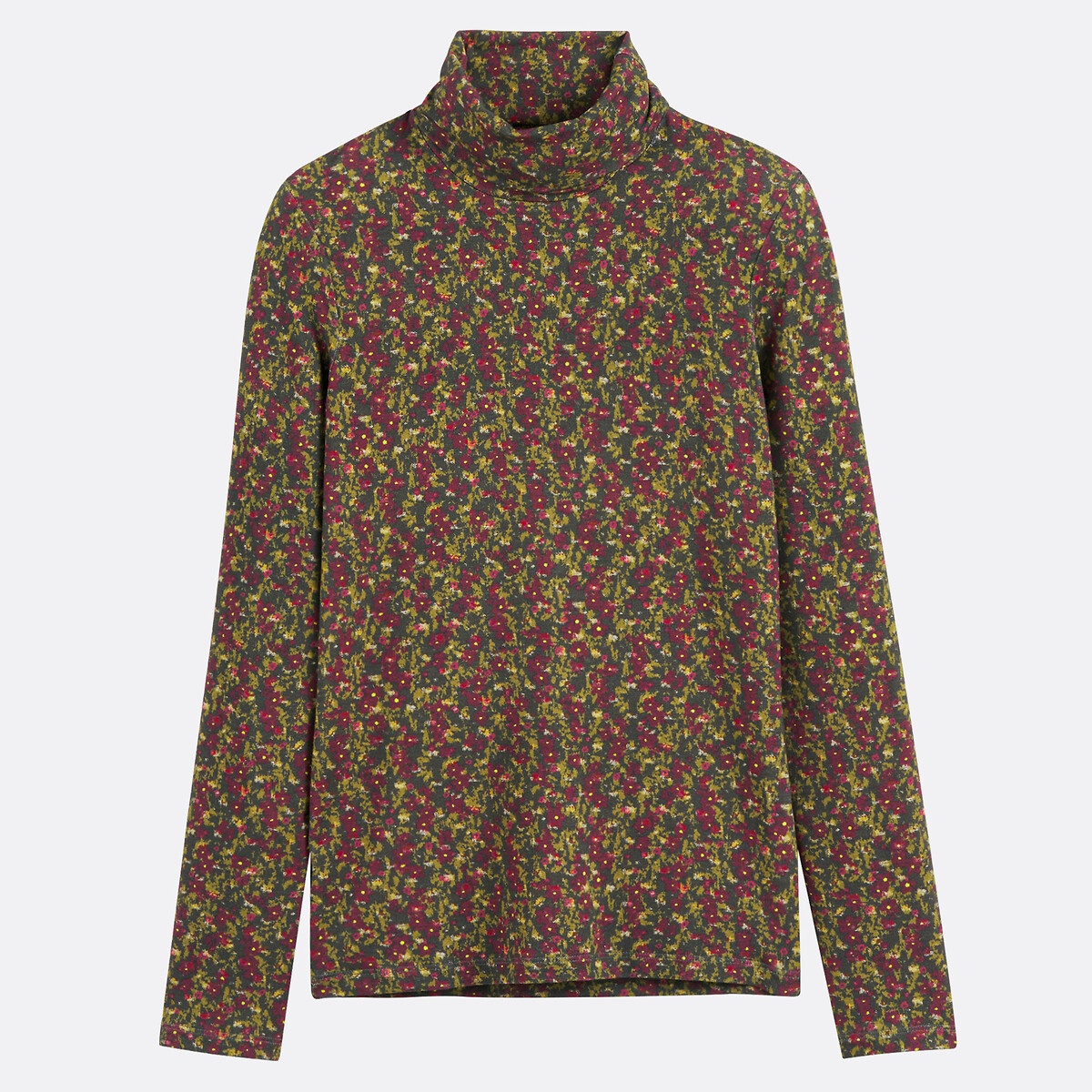 COLEÇÃO LA REDOUTE<br>Camiseta com gola alta e mangas compridas, estampa floral