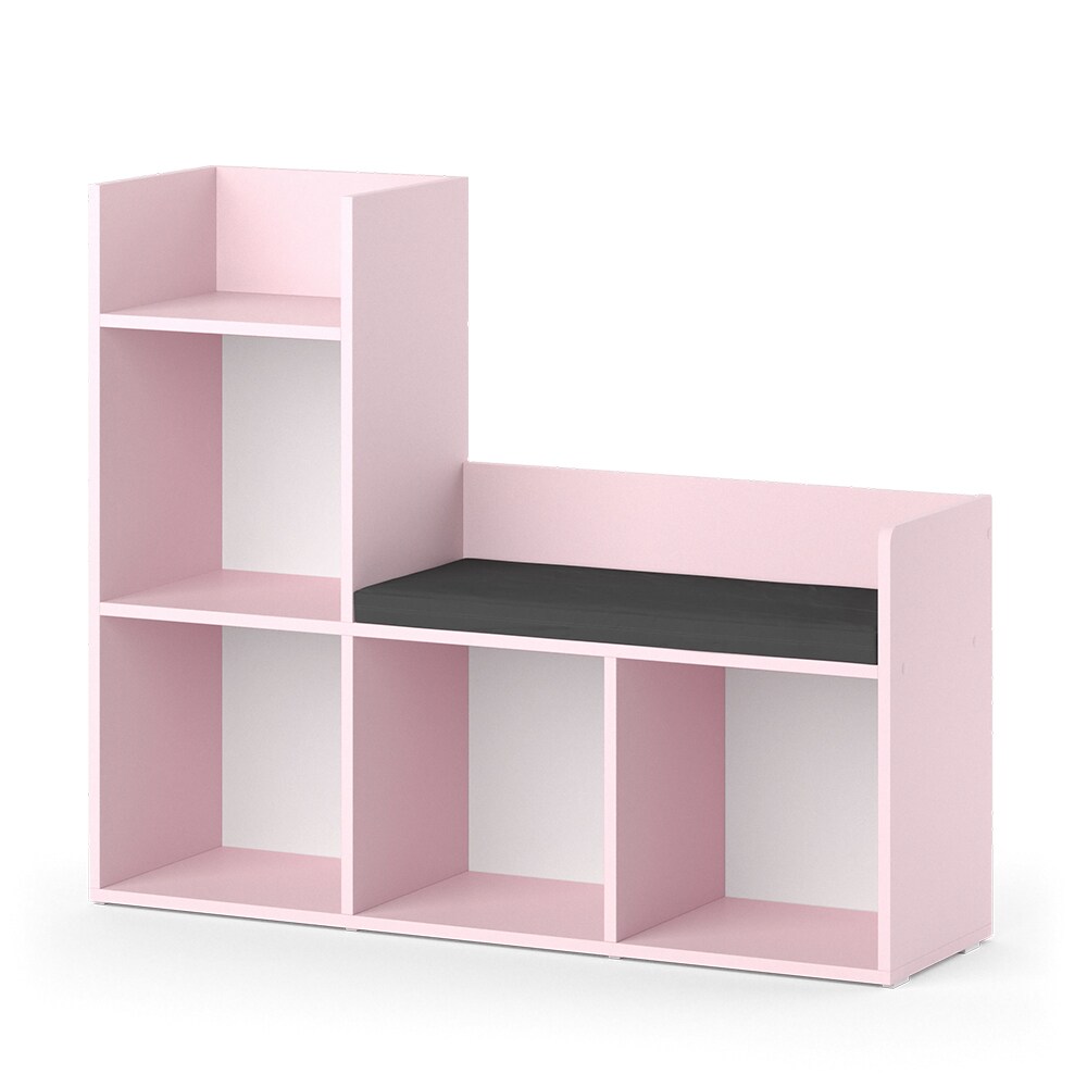 Vicco Regal mit Sitzbank Luigi 107 x 88 cm, Rosa, Kinderzimmer, große Fächer