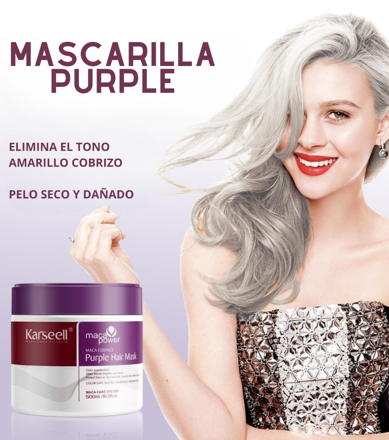Karseell - *Maca Power* - Máscara violeta neutralizante Blonde