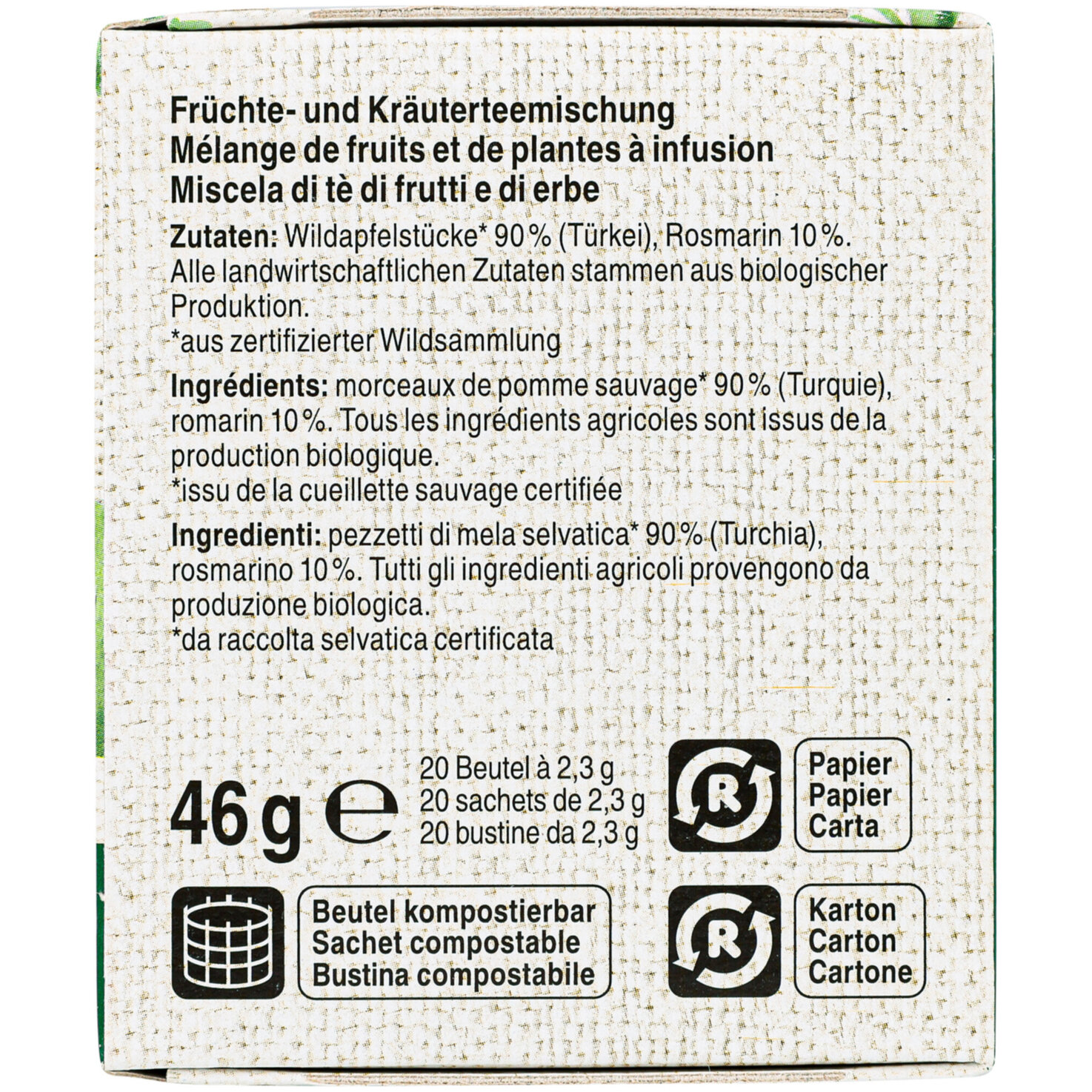 Naturaplan Bio Wildapfeltee 20 Beutel