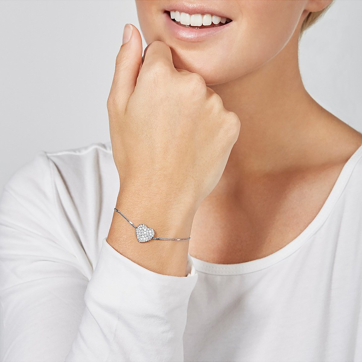 Bracelet Fossil Coeur Nacre