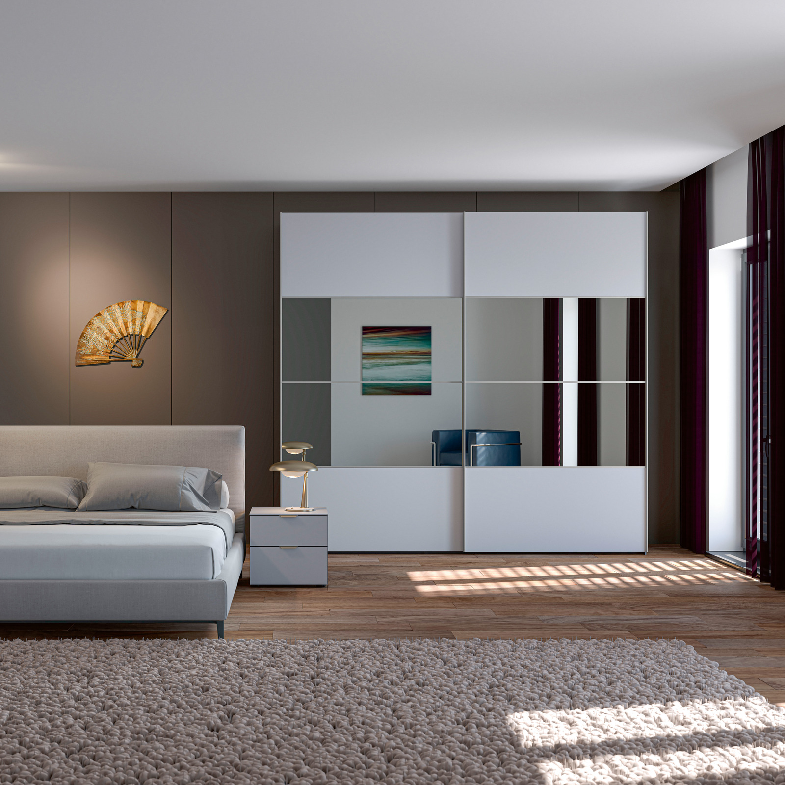 Schwebetürenschrank Schweizer 252.8 x 236 x 65 cm