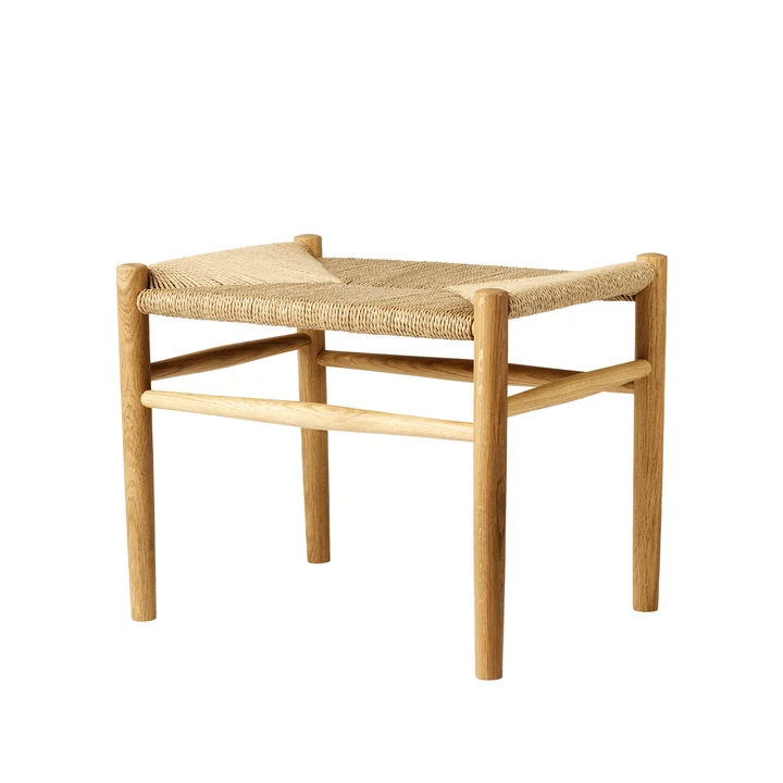 FDB Møbler - J83 Hocker, Eiche geölt / Naturgeflecht