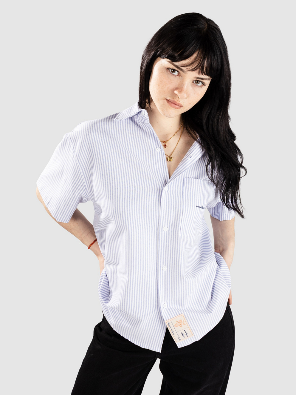 Another Cotton Lab Oversized Short Sleeve Shirt blue