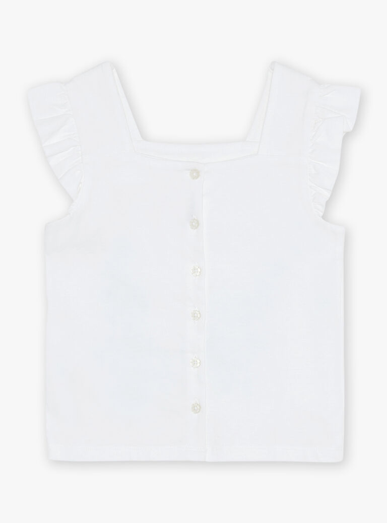 T-shirt écru à broderies fantaisie