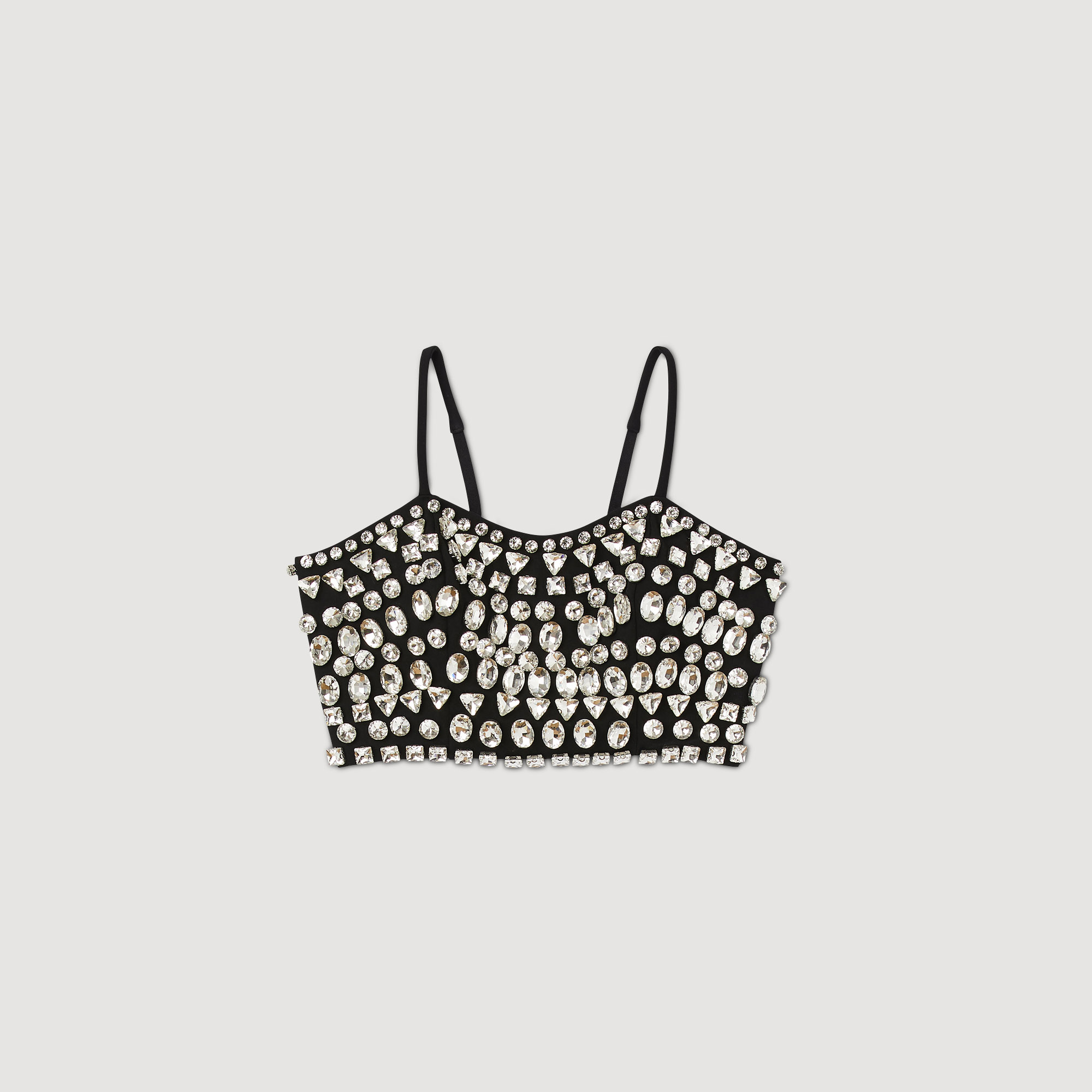 Top orne de strass bijoux