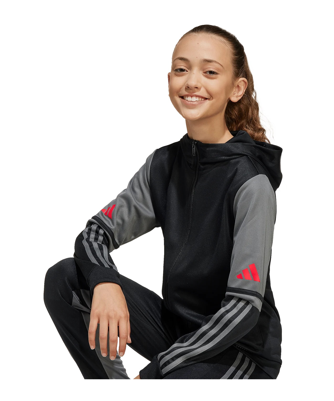 adidas Squadra 25 Kapuzenjacke Kids Schwarz