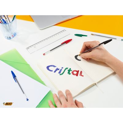 BIC Cristal - 50 Stylos à bille - noir - 1 mm - pointe moyenne