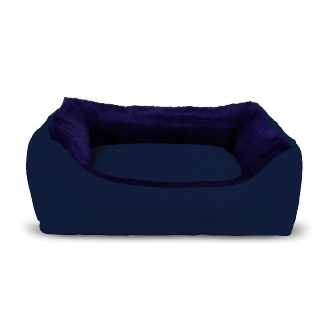 Cama GAUTY para cães e gatos, em tecido impermeável e pele sintética (azul - 115 x 90 cm)