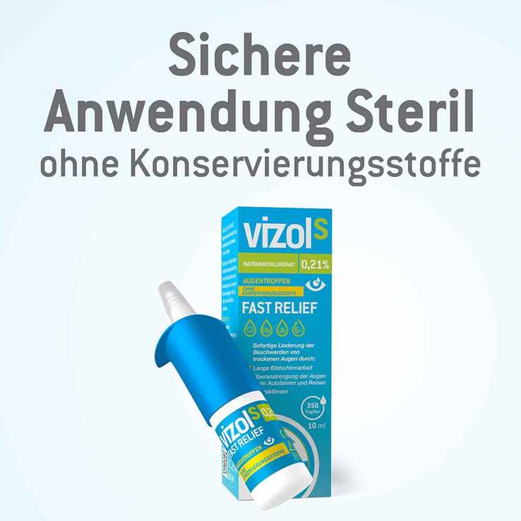 Vizol S 0,21% Fast Relief Augentropfen, 10 ml