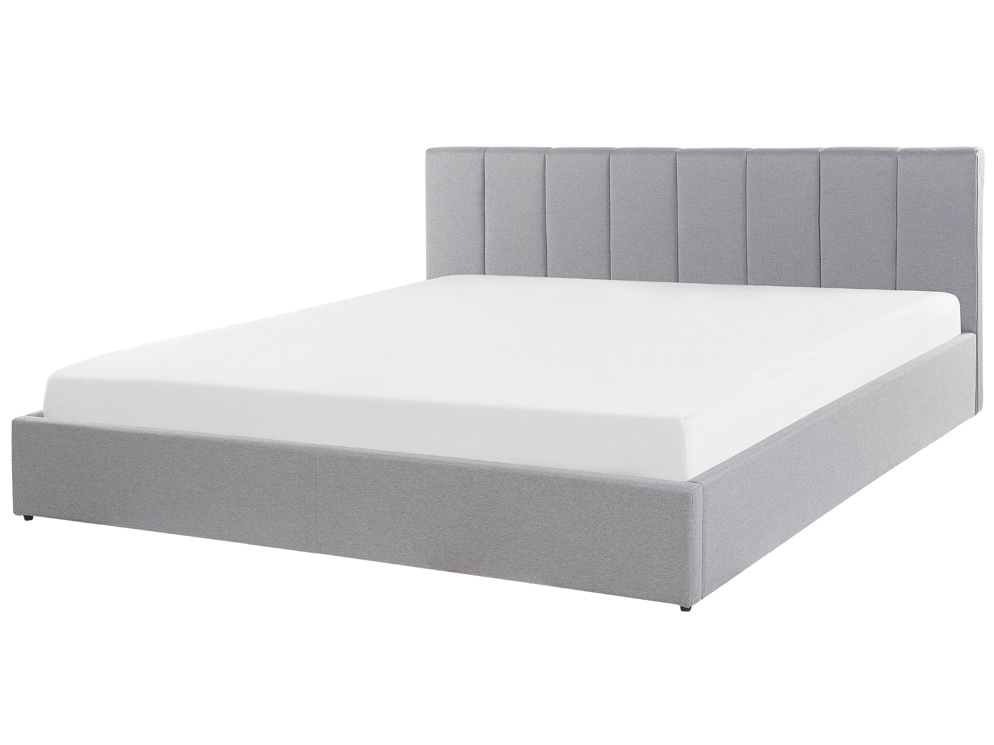 Bed met opbergruimte Stof DREUX 180 x 200 cm Lichtgrijs
