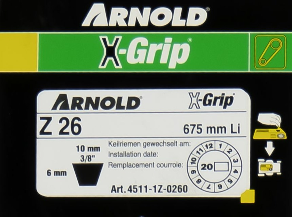 Courroie trapézoïdale x-grip v de type z 26
