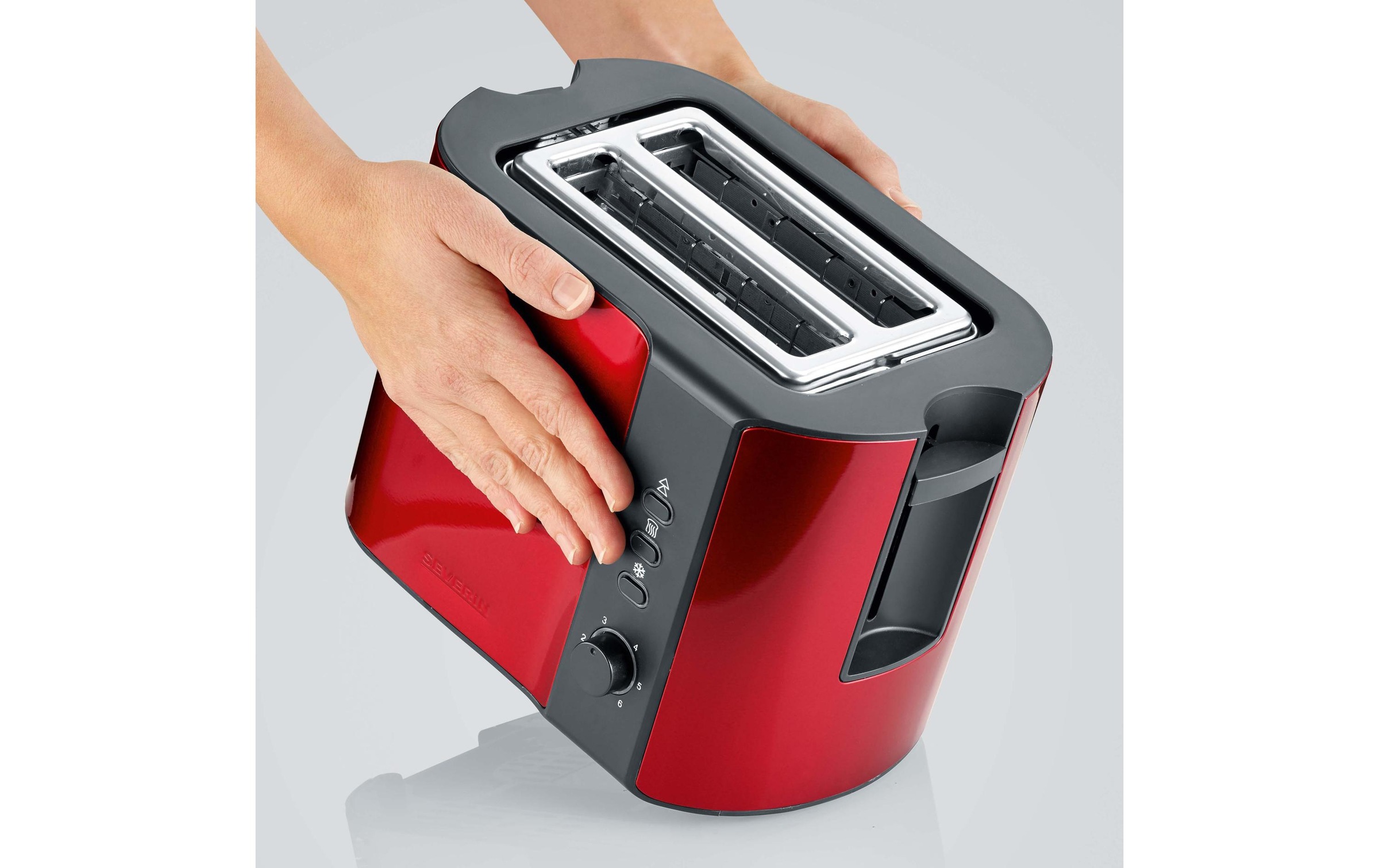 Severin Toaster »AT 2217 Rot Schwarz« 800 W Lieferung mit passendem CH-Fixadapter