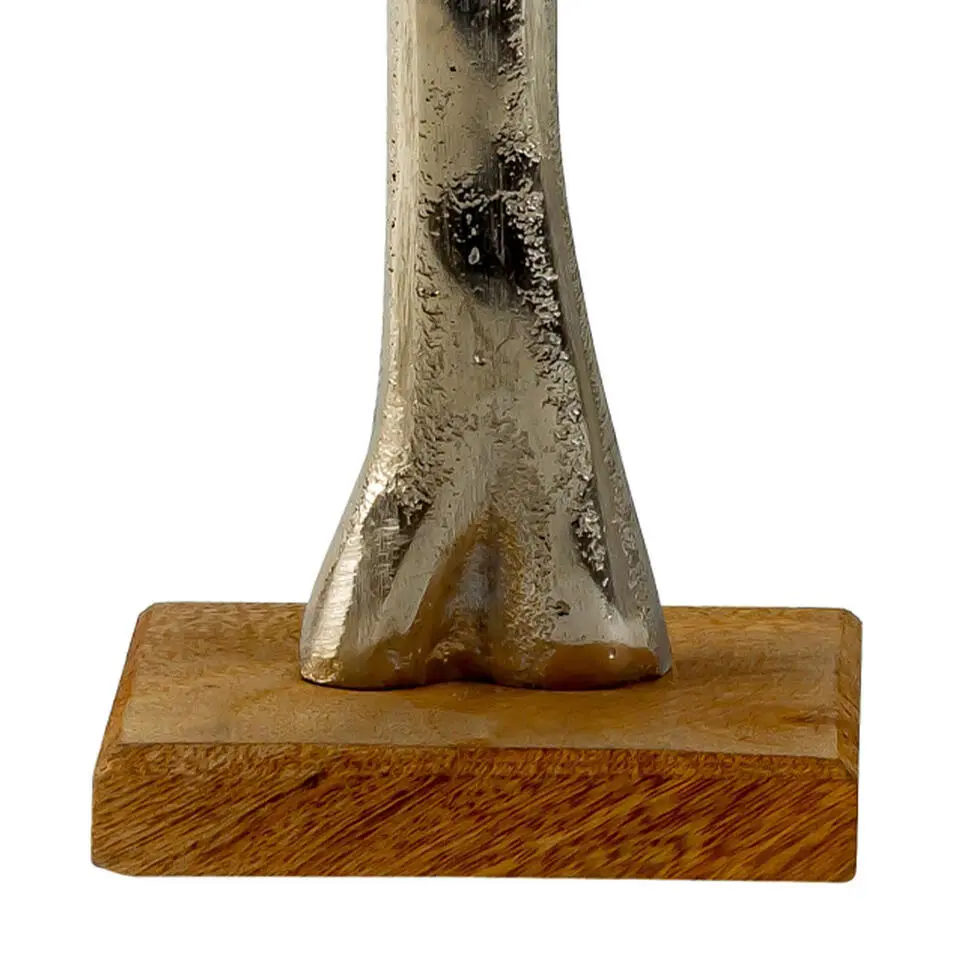 Decoratie levensboom - Tree of Life - aluminium/hout - 23 x 26 cm