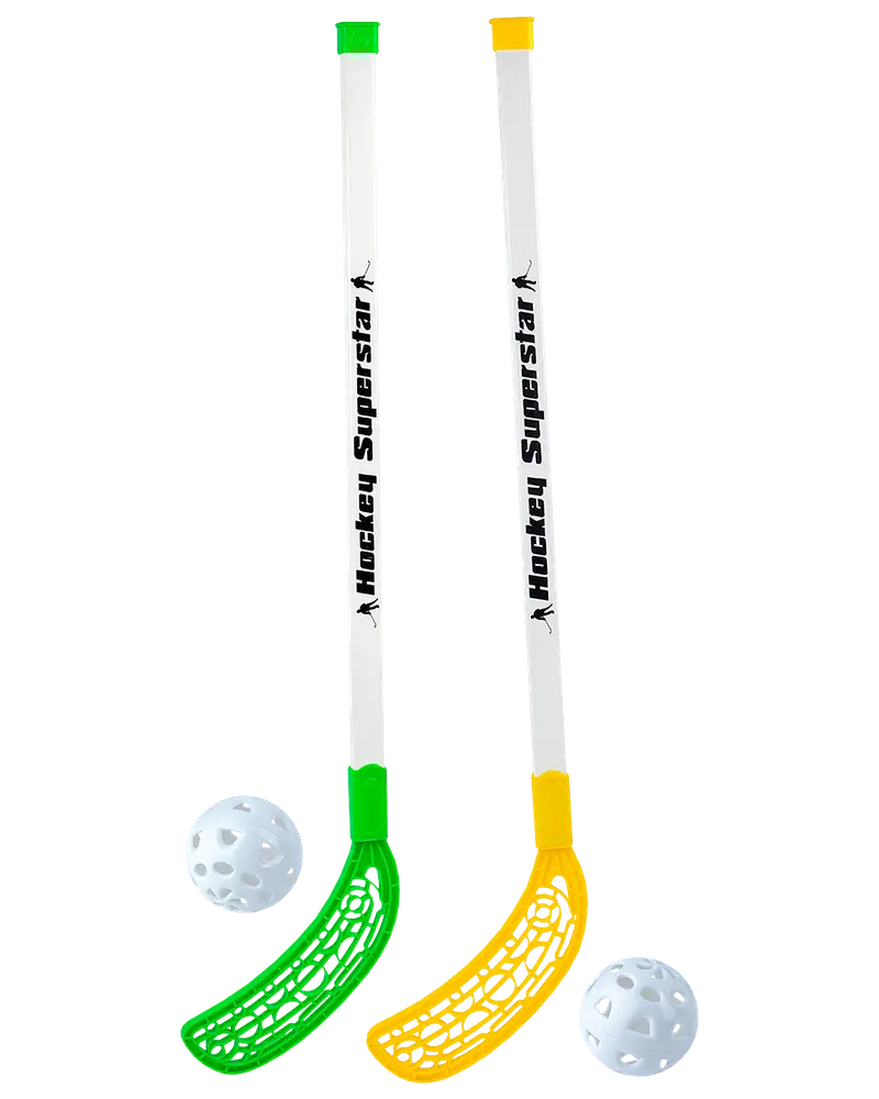 Hockey-/floorballstave 2 stk. med bolde