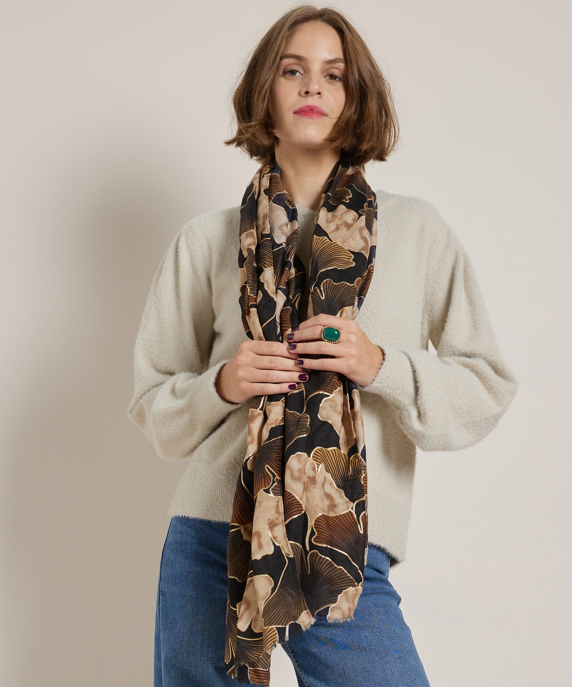 sjaal met bloemenprint