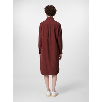 Damen-Blusenkleid Feincord, Braunrot