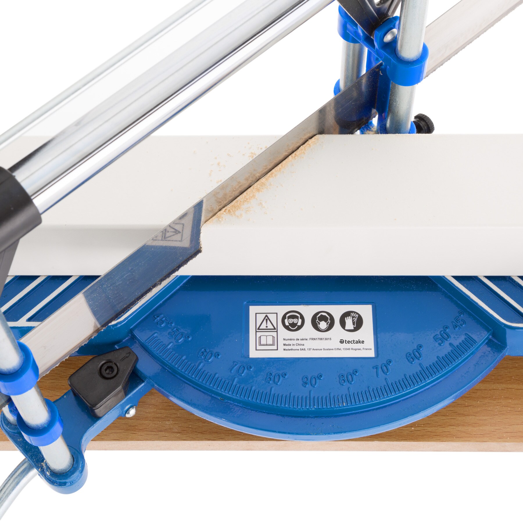 tectake® Gehrungssäge, Klingenlänge 550 mm, 11 Schnittwinkel, für Holz, Kunststoff und Aluminium