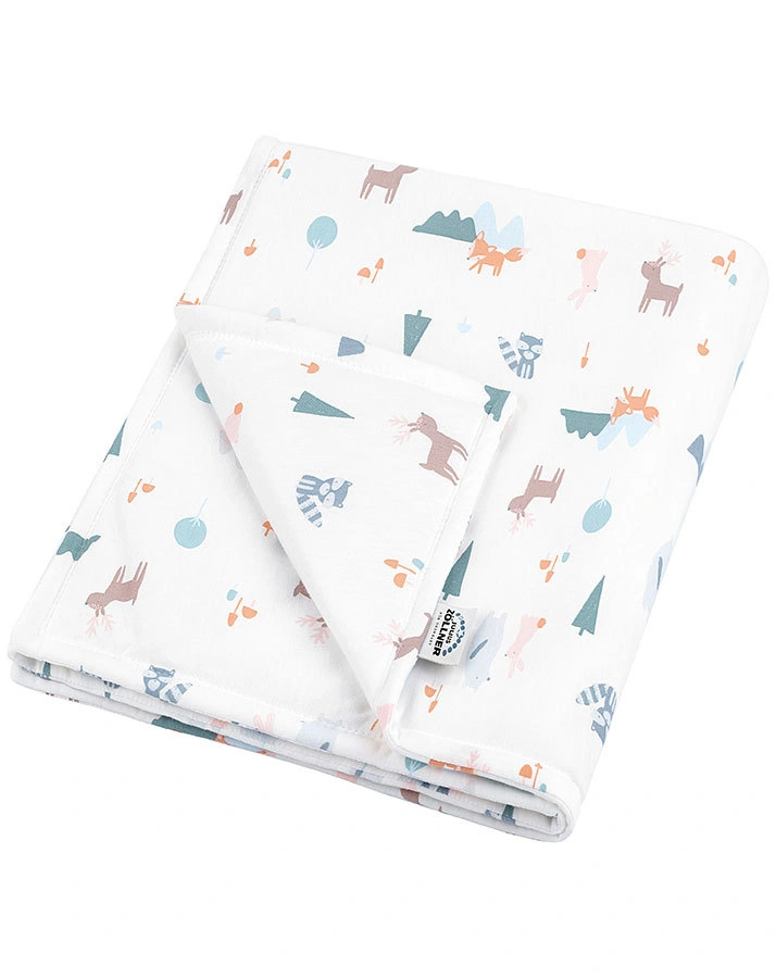 Jerseydecke LITTLE FOX (70x100) gefüttert in weiß