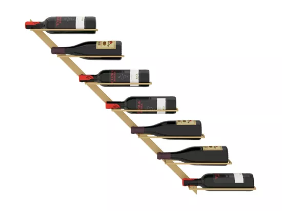 Prolenta Premium - Casier à vin mural pour 7 bouteilles Doré Fer
