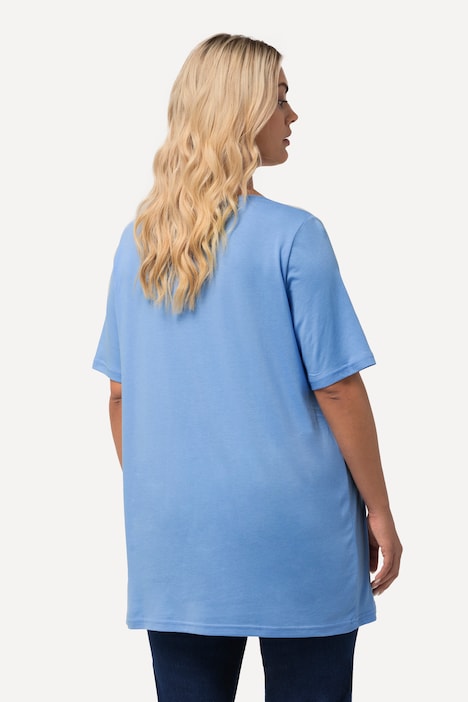 T-Shirt, Zierfalten, A-Linie, Rundhals, Halbarm, Modal