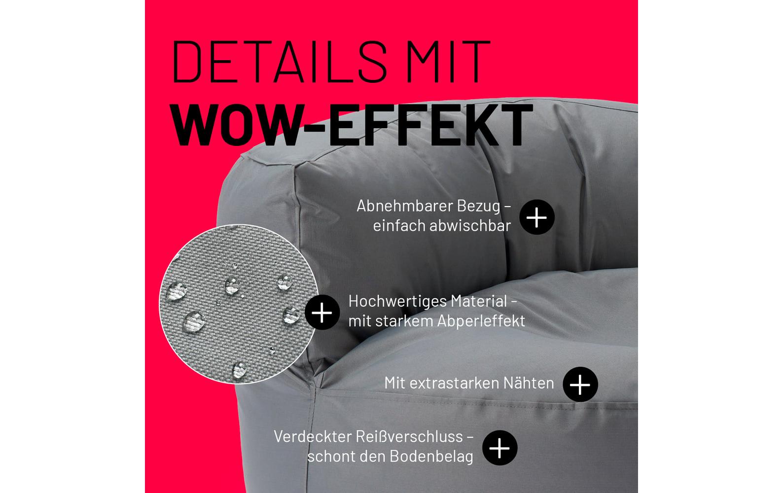 Sitzsack Lounge 30 L, Grau<br>Sitzsofa für innen und aussen