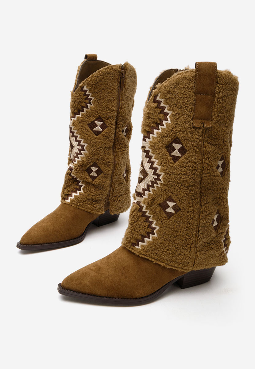 Bottes à talon carré kaki Cloria