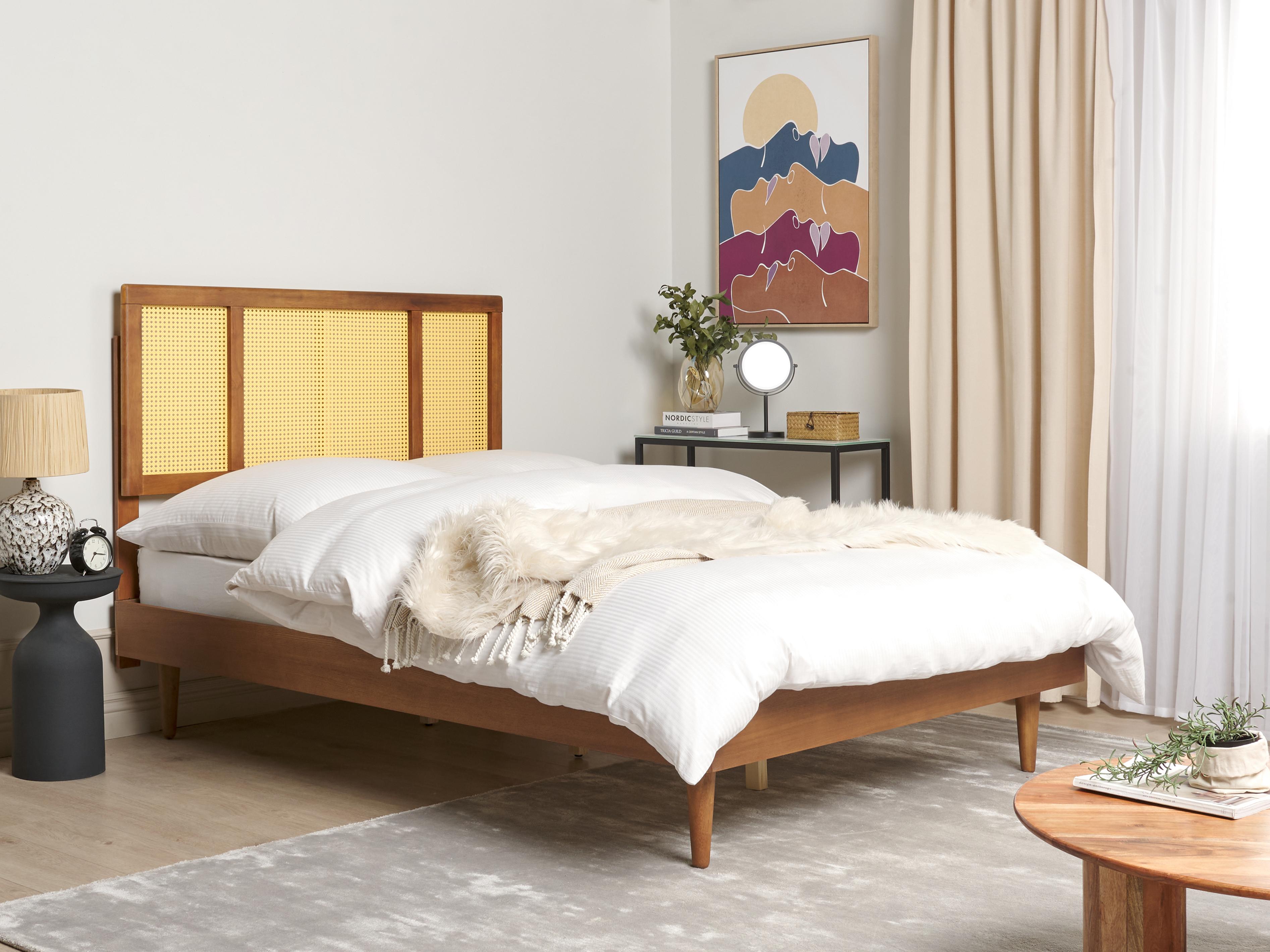 Bed Rotan AURAY 140 x 200 cm Bruin
