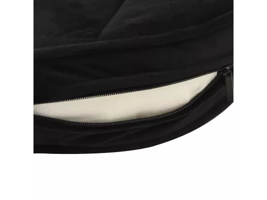 Canapé pour chien Noir 48x48x32 cm Peluche et similicuir