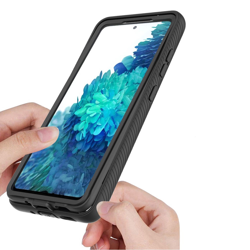 Samsung Galaxy S20 FE / S20 FE 5G Hybrid 2in1 Hülle Shock Proof   Acryl Rückseite - Schwarz
