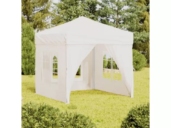 Tente de réception pliable avec parois Blanc 2x2 m