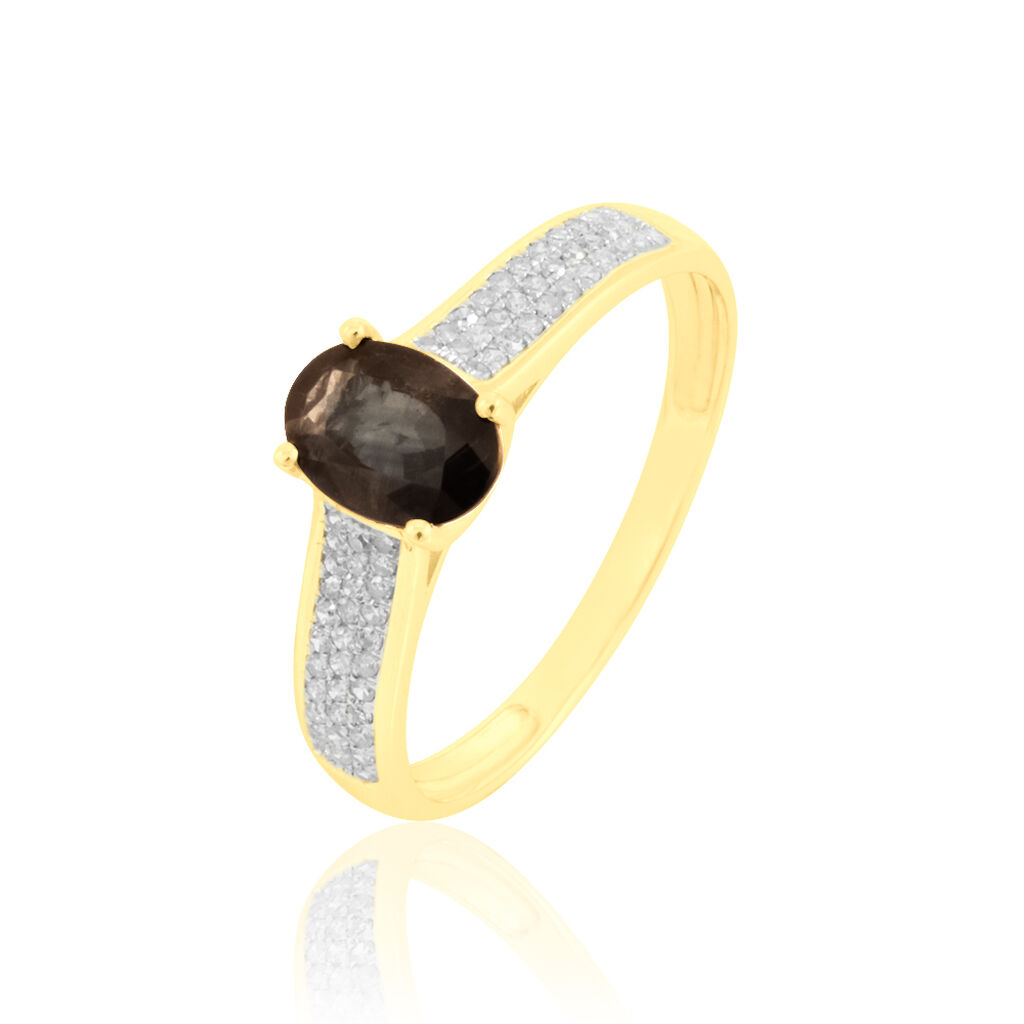 Bague Crista Or Jaune Quartz Et Diamant
