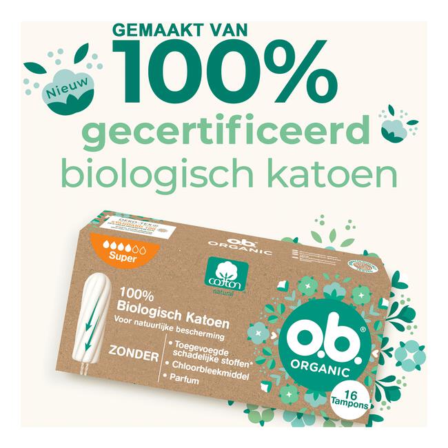 o.b.® Organic Cotton Super 16 Stuks