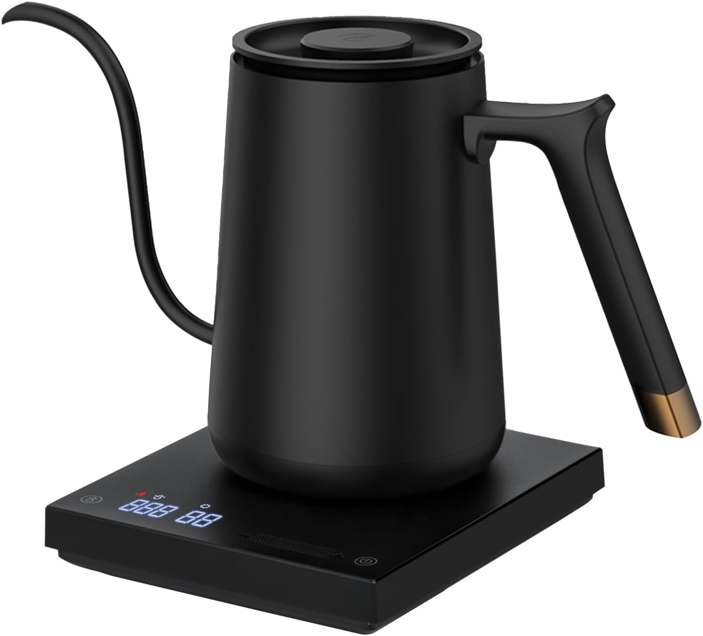 TIMEMORE wasserkocher mit temperatureinstellung Elektrischer Schwanenhalskessel BPA-freier wasserkocher edelstahl Teekocher elektrisch Automatische Abschaltung für Kaffee, 600ml, Mattschwarz