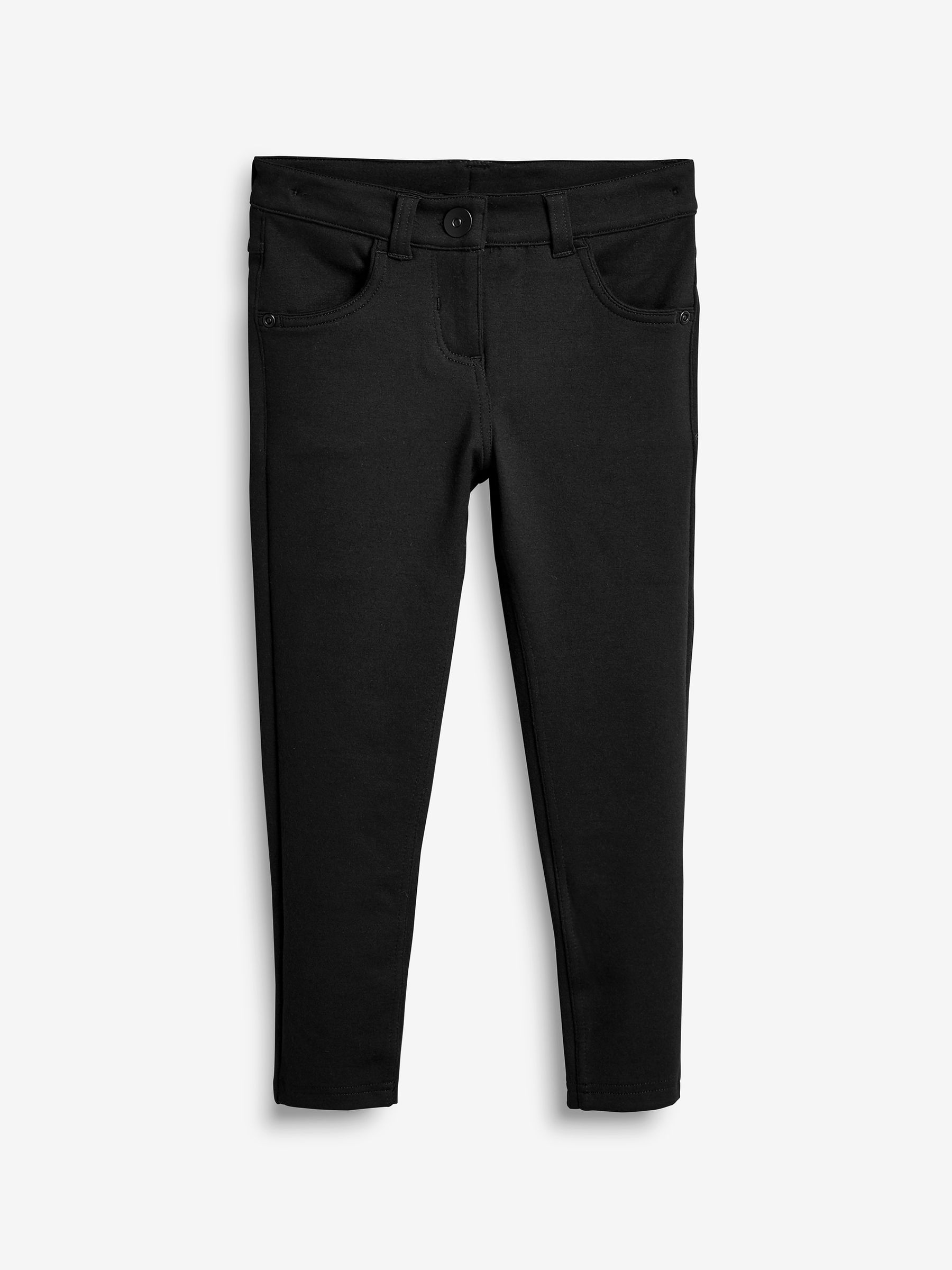 Zwart - Skinny schoolbroek met jersey stretch (3-18 jr)