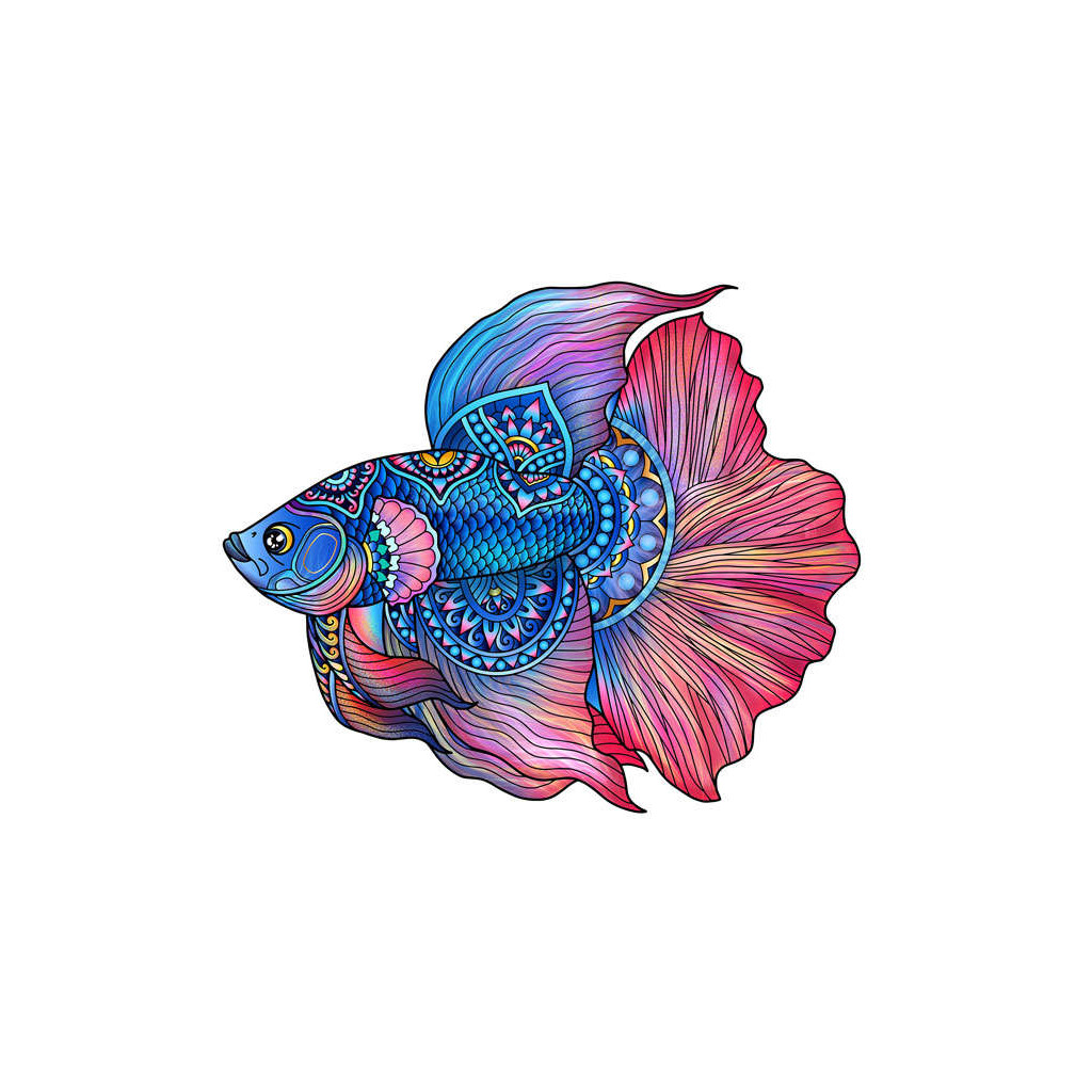 Rainbow Puzzle en bois - Poisson - 112 pièces