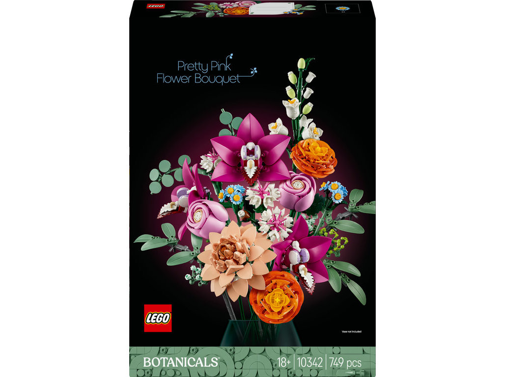 BUQUÊ DE FLORES COR-DE-ROSA ELEGANTE LEGO BOTANICALS