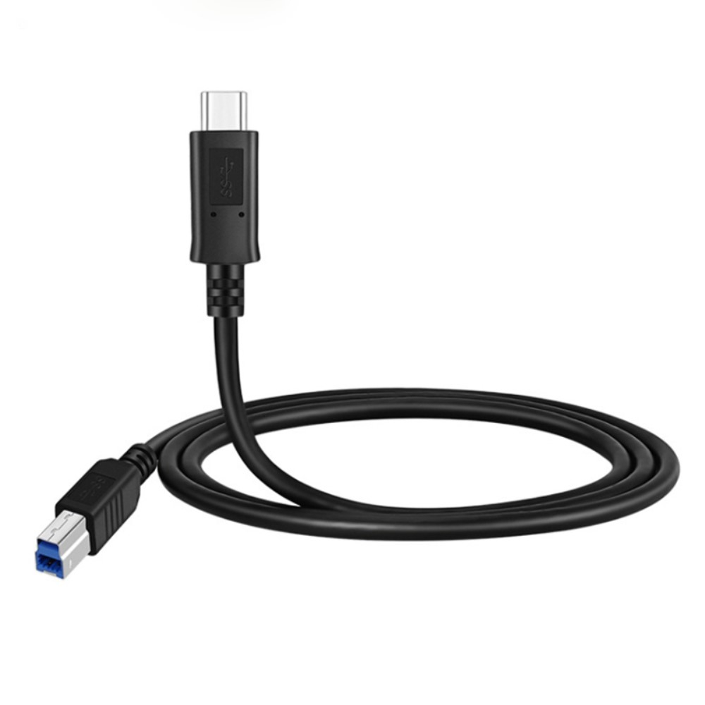 (1m) USB C auf USB B 3.0 Kabel für Drucker / Scanner / Festplatten (5Gbit/s) - Schwarz