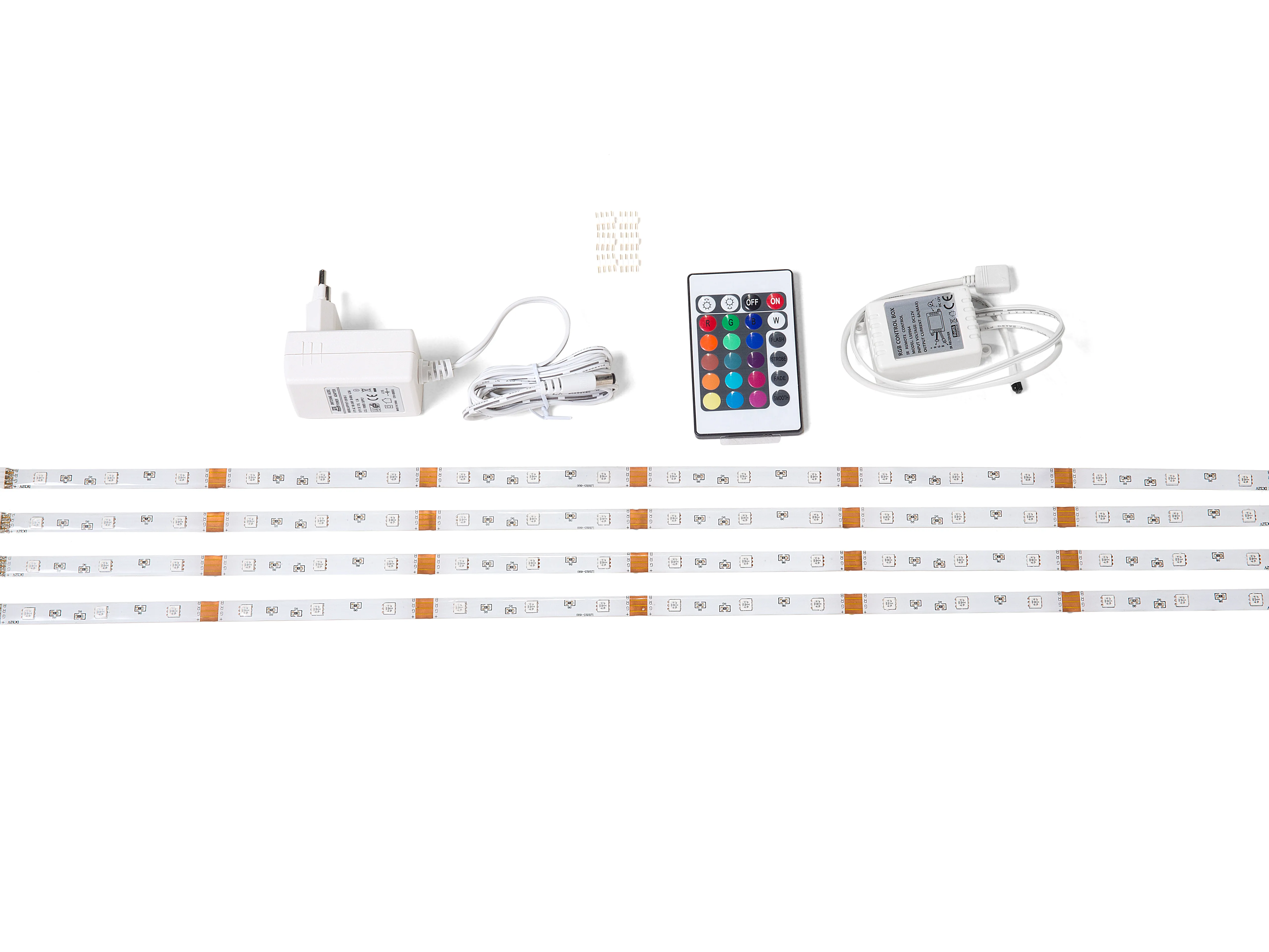 Bed met opbergladen Stof MONTPELLIER 180 x 200 cm LED Meerkleurig
