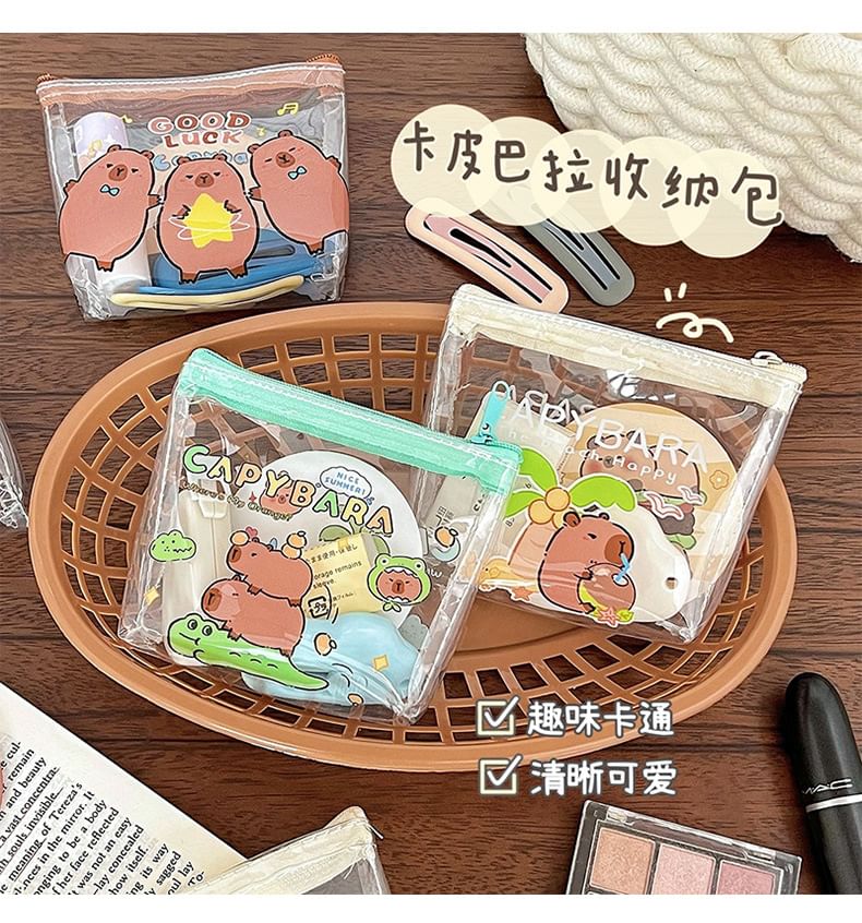 Eranso - Capybara Print PVC Muntenportemonnee
