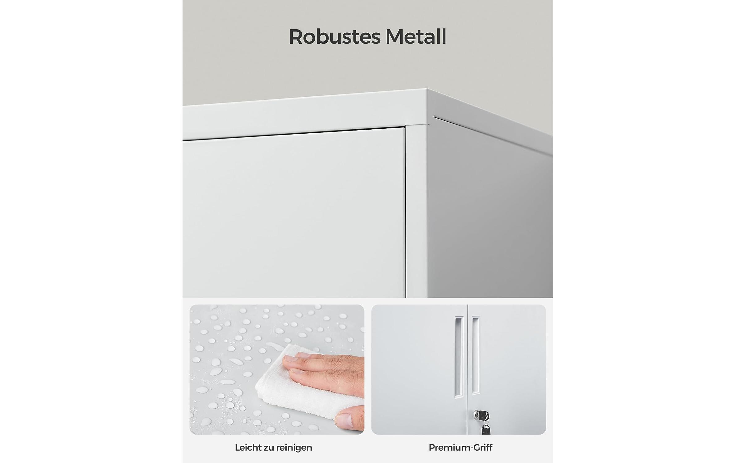 Metall-Lagerschrank 40 x 80 x 90 cm, Weiss<br>Abschliessbarer Aktenschrank