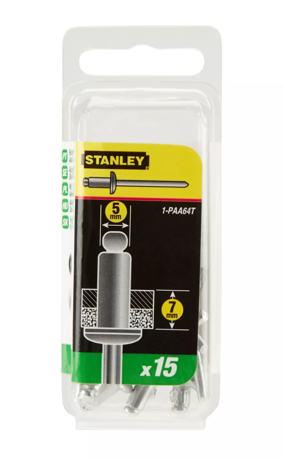 Stanley 1-PAA64T Popnagels - 5 x 7mm (15st)