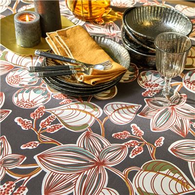 Nappe motif imprimé feuillage contemporain - BECQUET CRÉATION