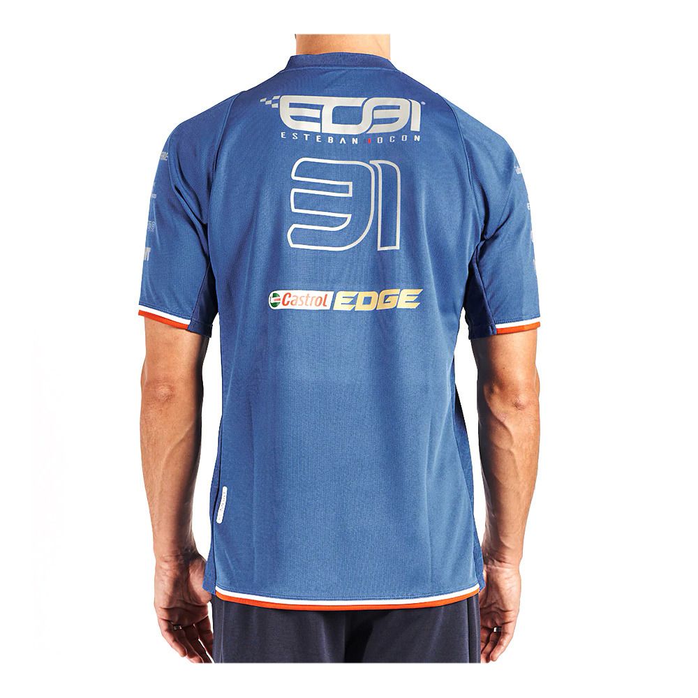 Kappa KOMBAT ALPINE F1 OCON - Maillot Homme blue royal marine/white/red