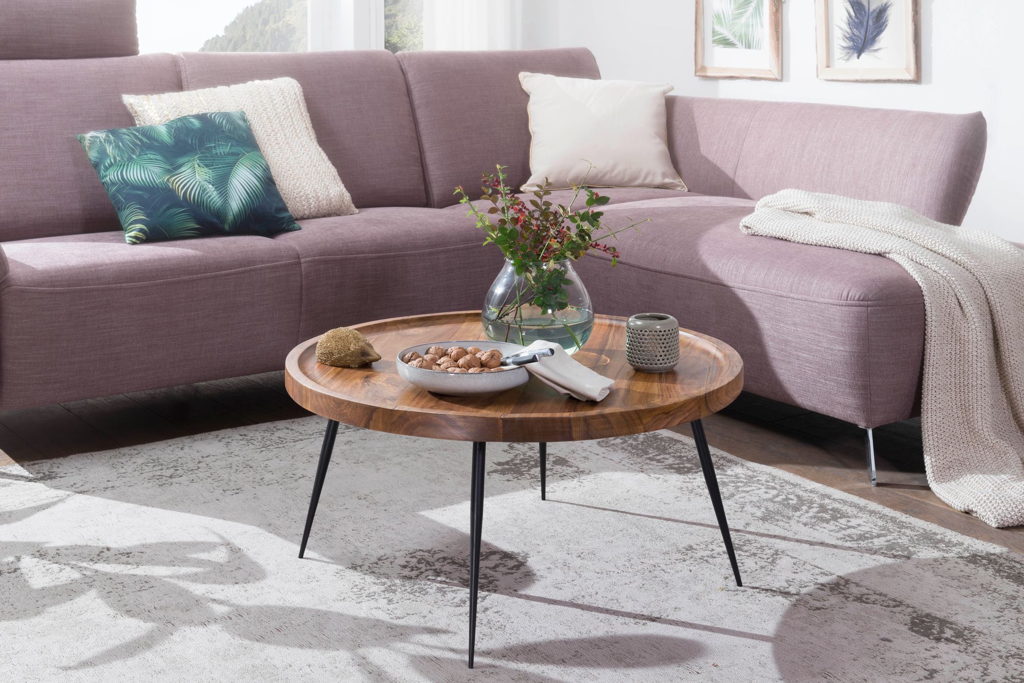FineBuy Couchtisch FB51040 Wohnzimmertisch Holz Massiv Sofatisch Tisch Wohnzimmer