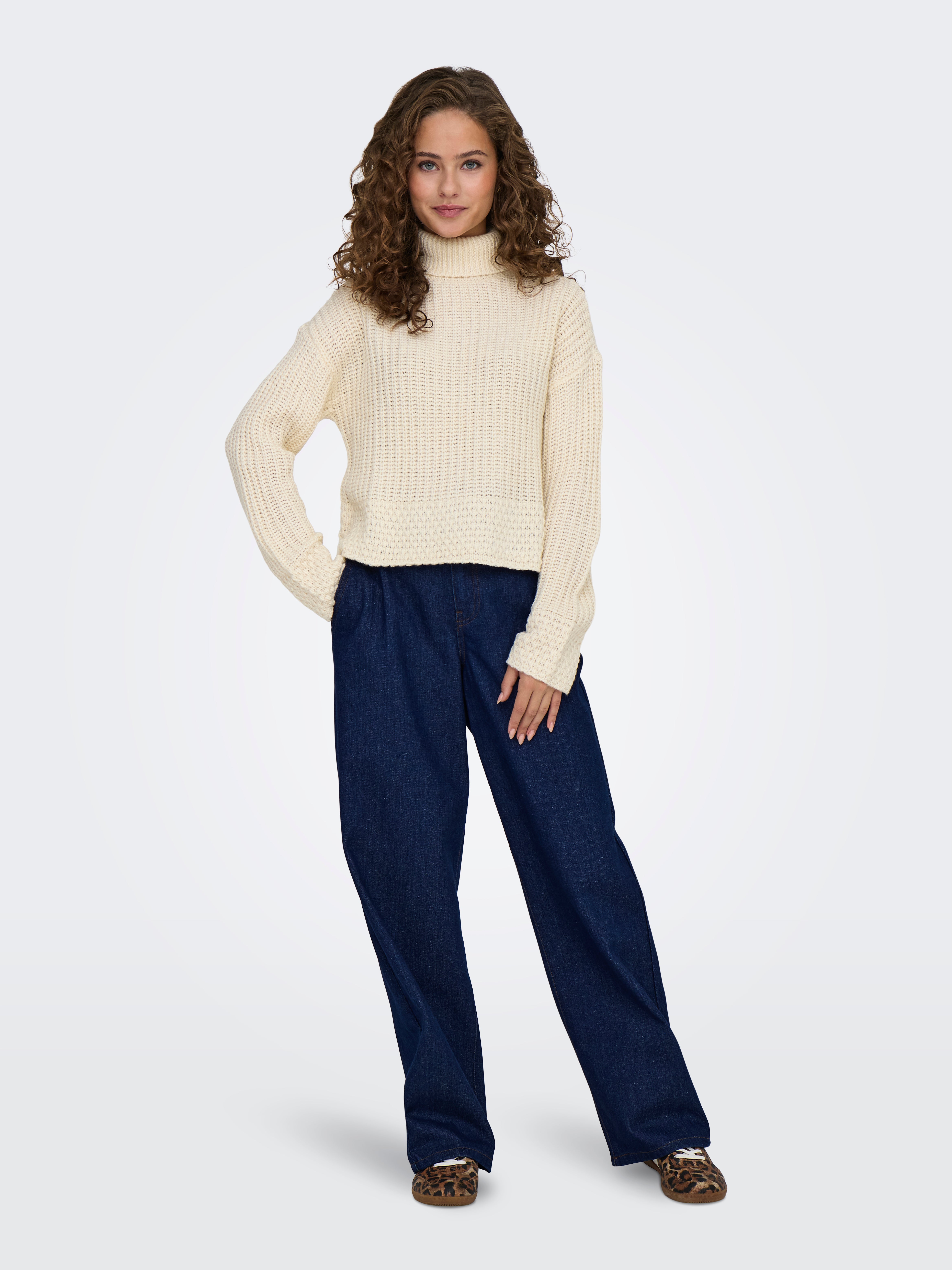 JDYSALLY Hohe Taille Gerade geschnitten Jeans Dark Blue Denim