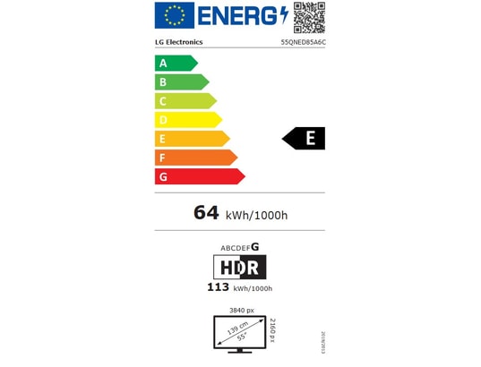 LG - TV QNED 4K 139 cm 55QNED85A6C Mini LED QNED Evo AI 2025