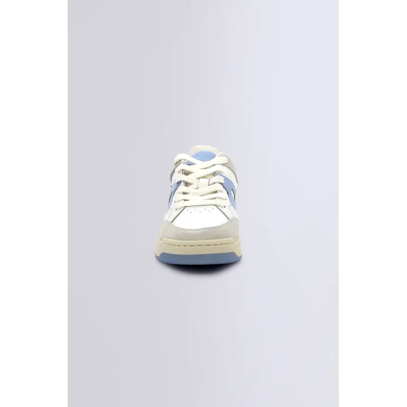 KIKOUAK JUNIOR BLANC BLEU BASKETS BASSES Cuir Mixte